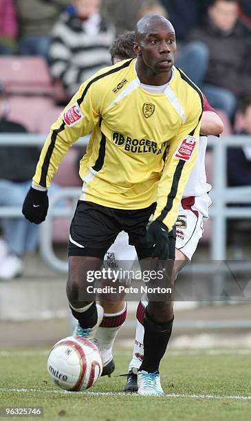 Steve Kaba of Burton Albion in action during the Coca Cola League Two Match between Northampton Town and Burton Albion at Sixfields Stadium on...