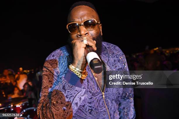 Rick Ross gives surprise performance as APEX Social Club celebrates grand opening weekend with host Travis Barker at Palms Casino Resort on May 27,...