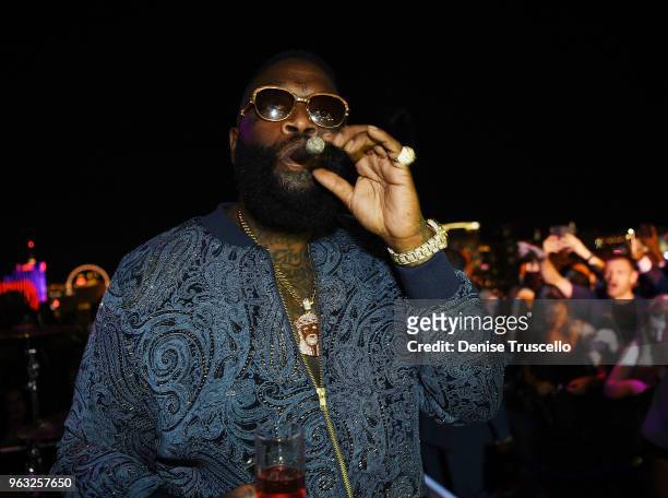Rick Ross gives surprise performance as APEX Social Club celebrates grand opening weekend with host Travis Barker at Palms Casino Resort on May 27,...