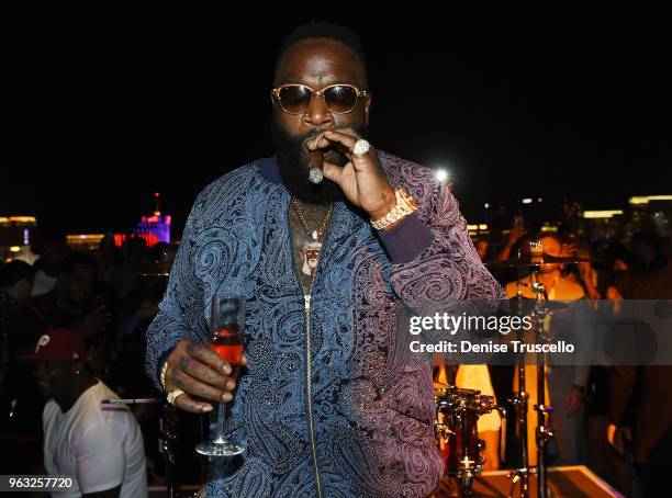 Rick Ross gives surprise performance as APEX Social Club celebrates grand opening weekend with host Travis Barker at Palms Casino Resort on May 27,...