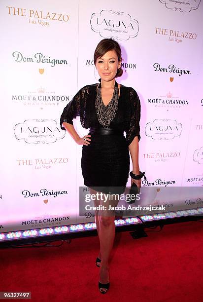 Lindsay Price celebrates the opening of Laguna Champagne Bar at The Palazzo on January 30, 2010 in Las Vegas, Nevada.