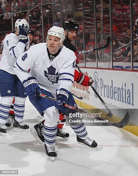 Wayne Primeau of the Toronto Maple Leafs skates against the New Jersey Devils at the Prudential Center on January 29, 2010 in Newark, New Jersey.