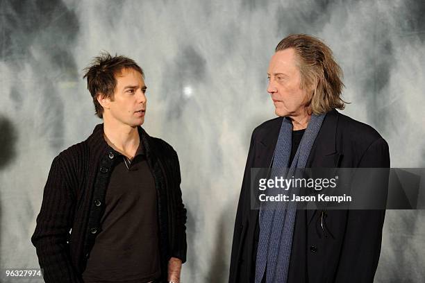 Actors sam Rockwell and Christopher Walken attend a meet the cast photocall of "A Behanding In Spokane" at Sardi's on February 1, 2010 in New York...