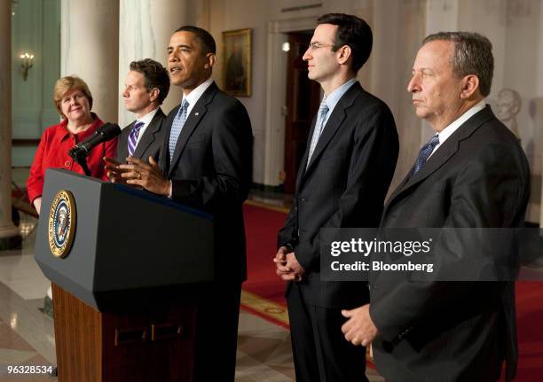President Barack Obama speaks about the government's 2011 fiscal year budget at the White House in Washington, D.C., U.S., on Monday, Feb. 1, 2010....