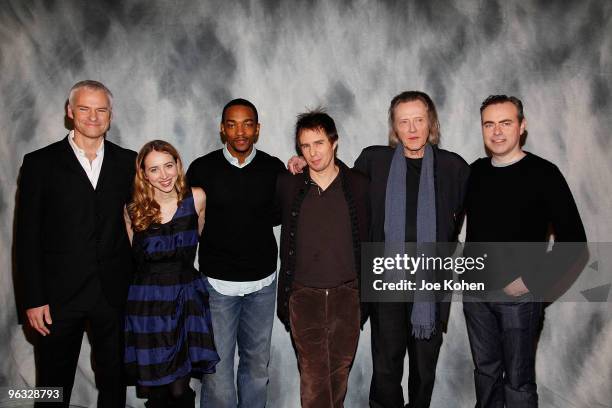 Playwright Martin McDonagh, Zoe Kazan, Anthony Mackie, Sam Rockwell, Christopher Walken and Director John Crowley attend attend a meet and greet with...