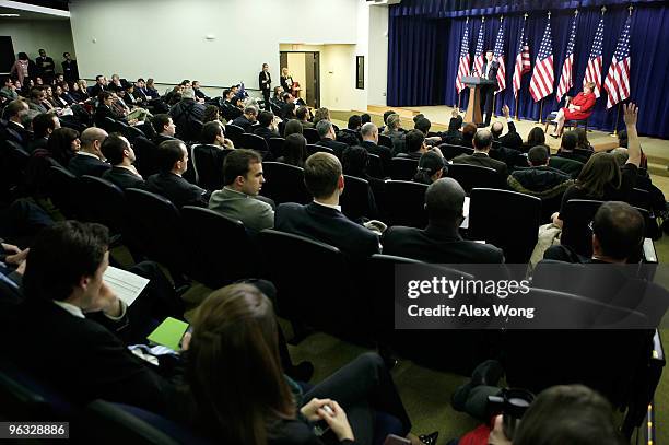 Director of the White House Office of Management and Budget Peter Orszag and Chair of the Council of Economic Advisers Christina Romer speak to the...