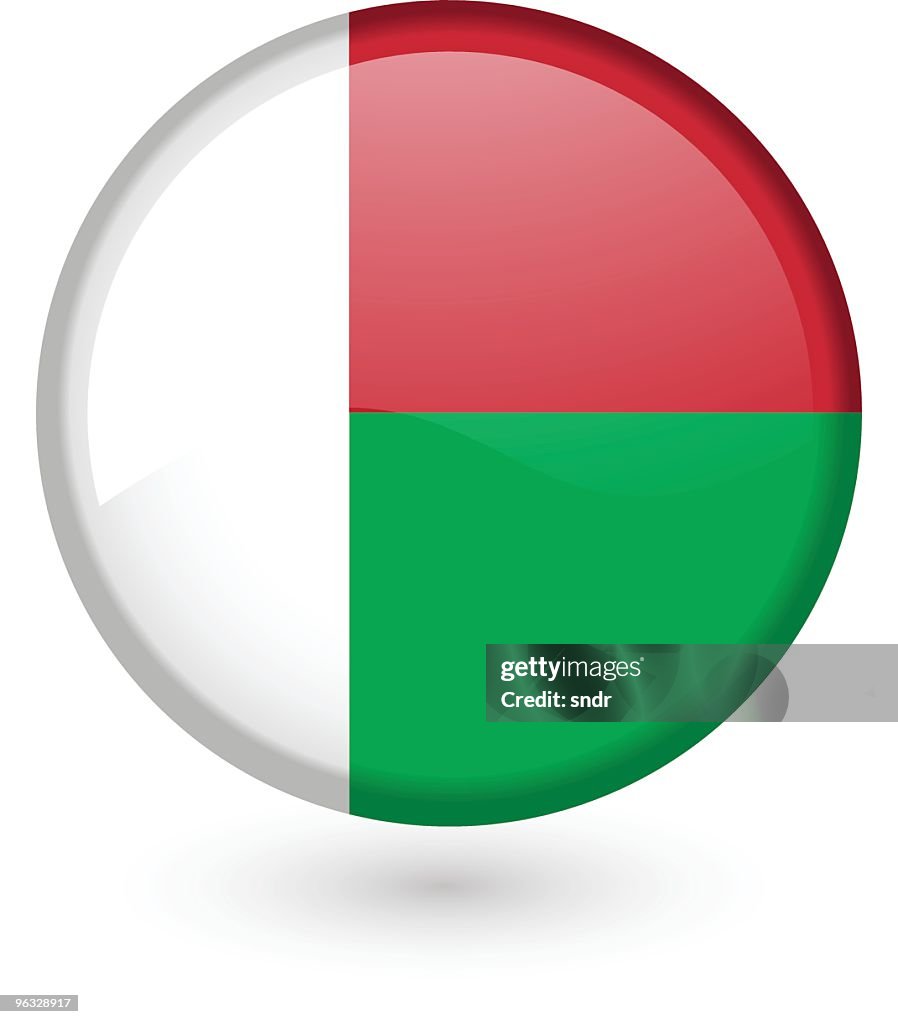 Madagascar flag vector button