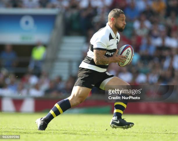 Luke McAlister of Barbarians during Quilter Cup match between England against Barbarians at Twickenham stadium, London, on 27 May 2018