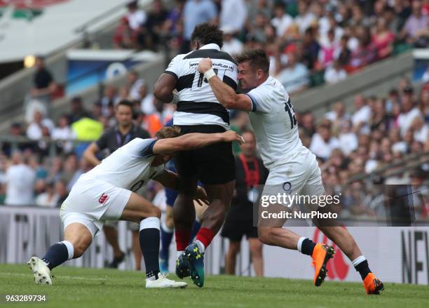 Henry Trinder of England during Quilter Cup match between England against Barbarians at Twickenham stadium, London, on 27 May 2018