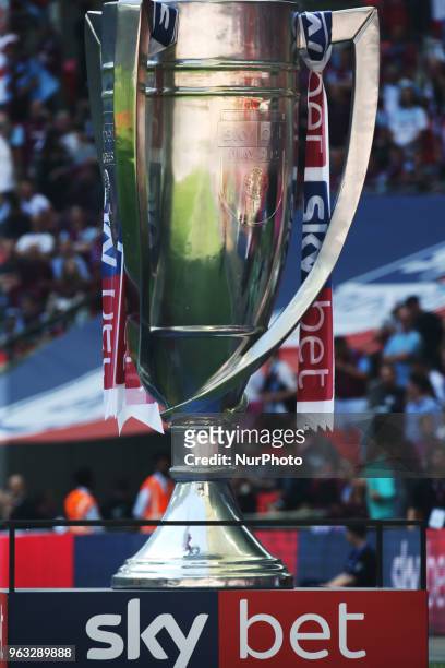 Sky Bet Championship Play-Off Trophy during the Championship Play-Off Final match between Fulham and Aston Villa at Wembley, London, England on 26...