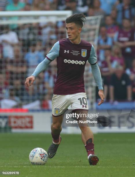 Jack Grealish of Aston Villa during the Championship Play-Off Final match between Fulham and Aston Villa at Wembley, London, England on 26 May 2018.