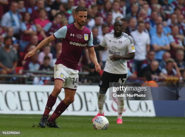Conor Hourihane of Aston Villa during the Championship Play-Off Final match between Fulham and Aston Villa at Wembley, London, England on 26 May 2018.