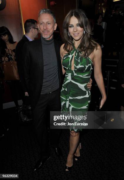 Patrick Cox and Elizabeth Hurley attends the "A Single Man" film premiere at the Curzon Mayfair on February 1, 2010 in London, England.