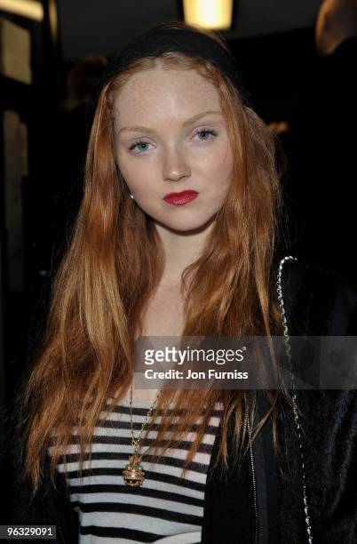 Model Lily Cole attends the "A Single Man" film premiere at the Curzon Mayfair on February 1, 2010 in London, England.