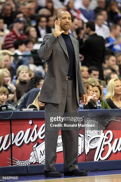 Assistant coach Monty Williams of the Portland Trail Blazers on January 30, 2010 at American Airlines Center in Dallas, Texas. NOTE TO USER: User...
