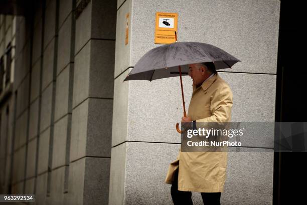 Former Popular Party´s treasurer Luis Barcenas arrives to the Spain's National Court in Madrid on 28th May, 2018.