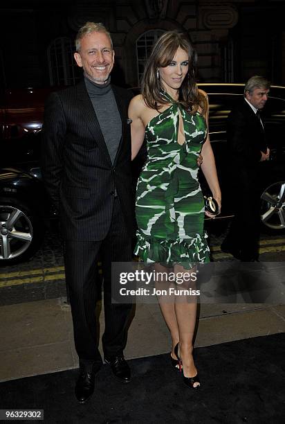 Patrick Cox and Elizabeth Hurley attends the "A Single Man" film premiere at the Curzon Mayfair on February 1, 2010 in London, England.