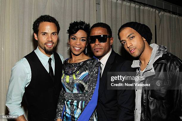 Quddus, Michelle Williams, Maxwell, and Mateo attends the Maxwell Grammy Party at SkyBar on January 31, 2010 in West Hollywood, California.