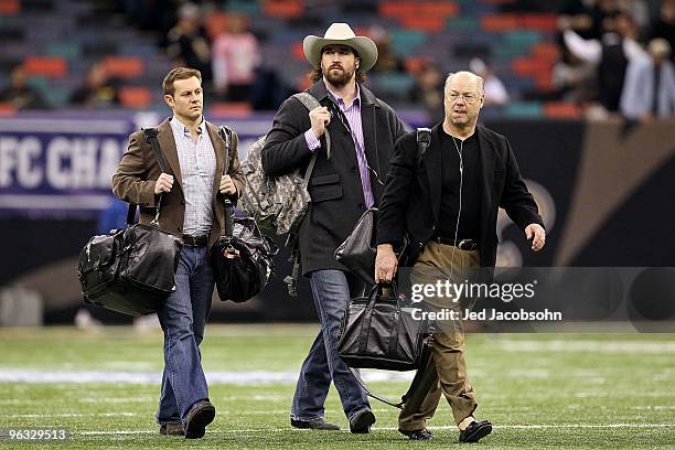 Jared Allen of the Minnesota Vikings arrives at the dome to play against the New Orleans Saints during the NFC Championship Game at the Louisiana...