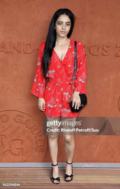 Actress Hafsia Herzi attends the 2018 French Open - Day Two at Roland Garros on May 28, 2018 in Paris, France.