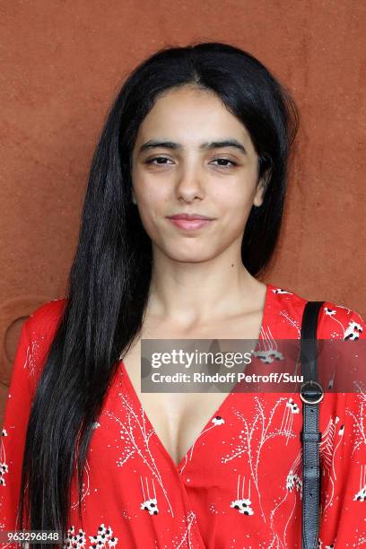 Actress Hafsia Herzi attends the 2018 French Open - Day Two at Roland Garros on May 28, 2018 in Paris, France.