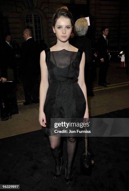 Actress Felicity Jones attends the "A Single Man" film premiere at the Curzon Mayfair on February 1, 2010 in London, England.