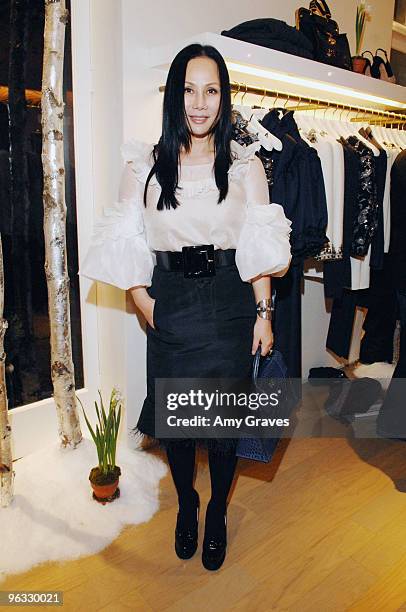 Eva Chow attends a Book Signing Party for Hamish Bowles Hosted by the Oscar De La Renta Flagsip Store on December 4, 2007 in West Hollywood,...