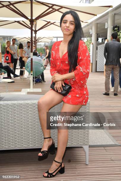 Hafsia Herzi attends the 2018 French Open - Day Two at Roland Garros on May 28, 2018 in Paris, France.