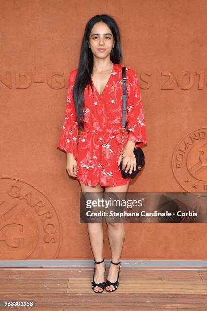 Hafsia Herzi attends the 2018 French Open - Day Two at Roland Garros on May 28, 2018 in Paris, France.
