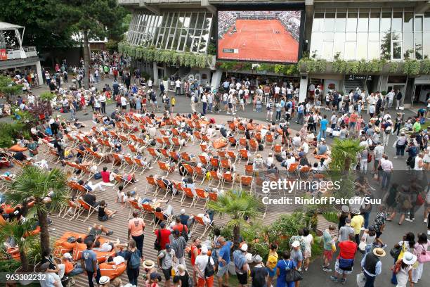 Illustration view of the "Place des Mousquetaire" during the 2018 French Open - Day Two at Roland Garros on May 28, 2018 in Paris, France.