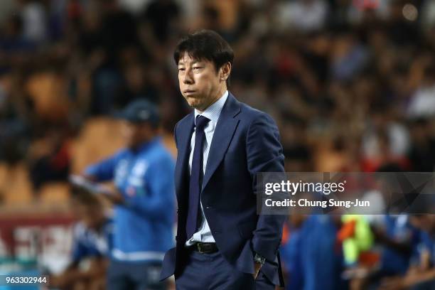 South Korea South Korean team head coach Shin Tae-Yong during the international friendly match between South Korea and Honduras at Daegu World Cup...