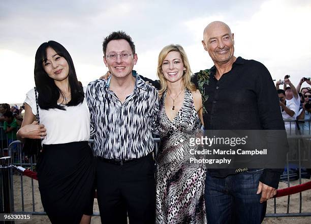 Yunjin Kim, Michael Emerson, Carrie Preston, Terry O'Quinn attend the "Lost" screening and premiere party at Wolfgang's Steakhouse on January 30,...