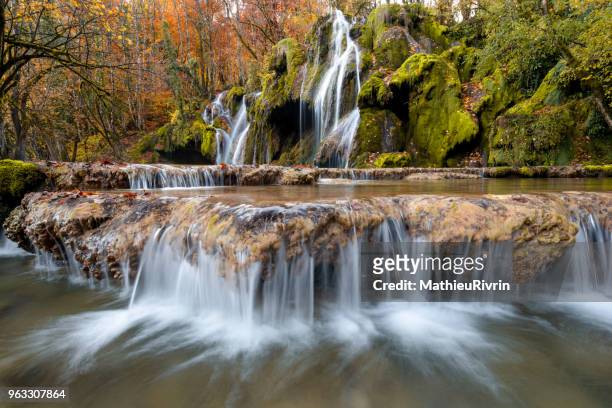 amazing waterfall in jura, franche comté - cascade france stock pictures, royalty-free photos & images