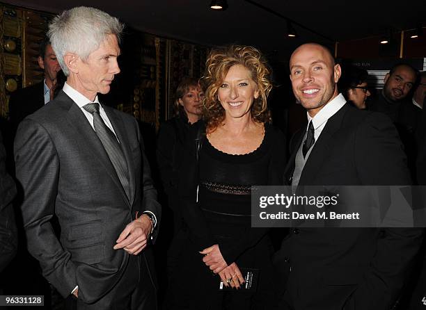 Richard Buckley, Kelly Hoppen and Jason Gardiner arrive at the UK film premiere of 'A Single Man', at the Curzon Cinema Mayfair on February 1, 2010...