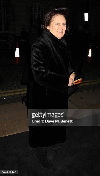 Suzy Menkes arrives at the UK film premiere of 'A Single Man', at the Curzon Cinema Mayfair on February 1, 2010 in London, England.