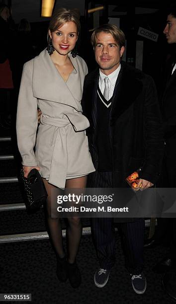 Roos Van Montfort and Nick House arrive at the UK film premiere of 'A Single Man', at the Curzon Cinema Mayfair on February 1, 2010 in London,...