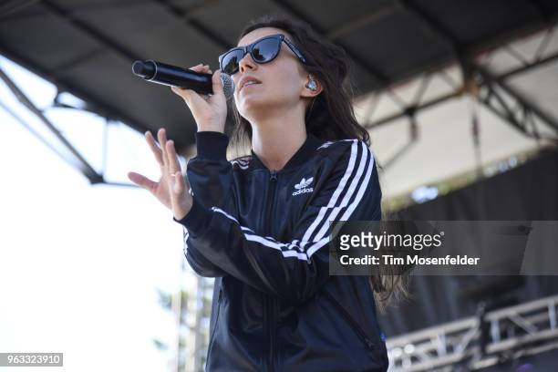 Amy Shark performs during the 2018 BottleRock Napa Valley Music Festival at Napa Valley Expo on May 27, 2018 in Napa, California.