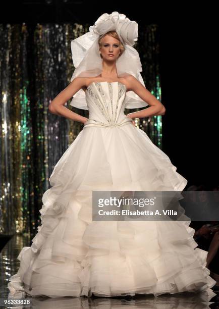 Model walks the runway during Tony Ward fashion show as part of the Rome Fashion Week Spring / Summer 2010 on February 1, 2010 in Rome, Italy.