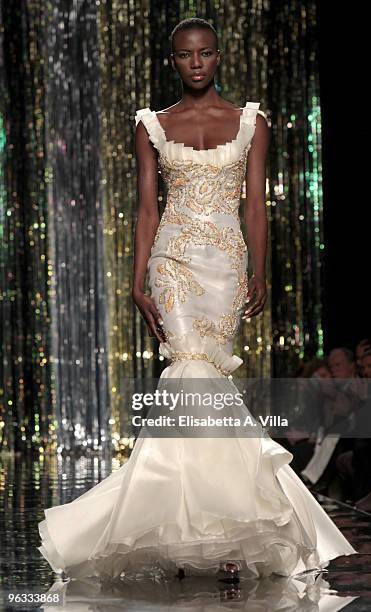 Model walks the runway during Tony Ward fashion show as part of the Rome Fashion Week Spring / Summer 2010 on February 1, 2010 in Rome, Italy.