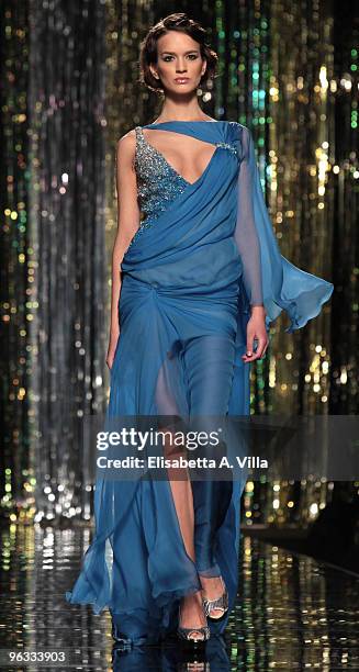 Model walks the runway during Tony Ward fashion show as part of the Rome Fashion Week Spring / Summer 2010 on February 1, 2010 in Rome, Italy.