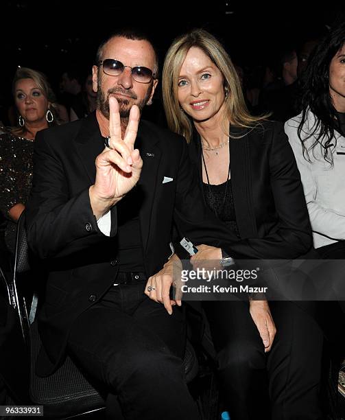 Ringo Starr and Barbara Bach attends the 52nd Annual GRAMMY Awards held at Staples Center on January 31, 2010 in Los Angeles, California.