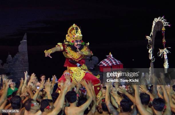 kecak dance in bali - balinese culture stock pictures, royalty-free photos & images