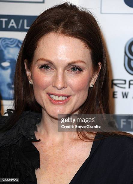 Actress Julianne Moore attends the BAFTA/LA's 16th Annual Awards Season Tea Party at Beverly Hills Hotel on January 16, 2010 in Beverly Hills,...