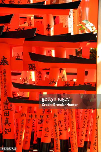 geschichtete gates bei sonnenuntergang - fetisch religiöser gegenstand stock-fotos und bilder