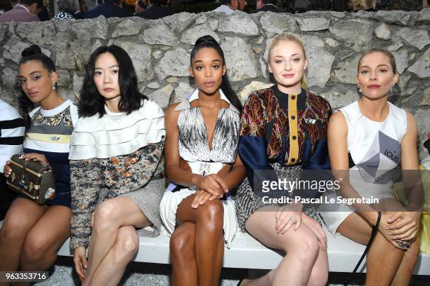 Camelia Jordana, Doona Bae, Laura Harrier, Sophie Turner and Sienna Miller attend Louis Vuitton 2019 Cruise Collection at Fondation Maeght on May 28,...