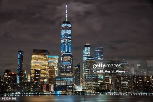 lower manhattan skyline - cityscape - establishing-shot stock pictures, royalty-free photos & images