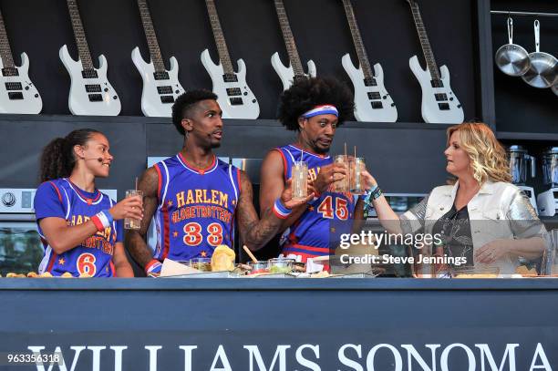 Singer Trisha Yearwood and members of the Harlem Globetrotters attend the William Sonoma Culinary Stage on Day 3 of BottleRock Napa Valley Music...