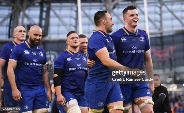 Dublin , Ireland - 26 May 2018; Jack Conan and James Ryan of Leinster following their victory in the Guinness PRO14 Final between Leinster and...