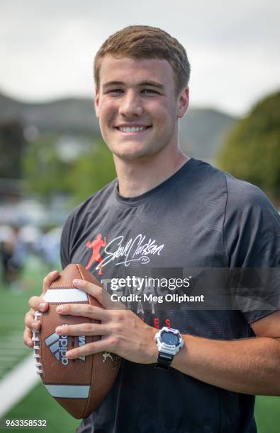 Hunter Johnson of Clemson University poses for portraits at Steve Clarkson's 14th Annual Quarterback Retreat on May 26, 2018 in Pacific Palisades,...