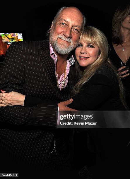 Musicians Mick Fleetwood and Steve Nicks attend The Interscope, Geffen, A&M and Beats By Dre Grammy Party at Thom Thom Club on January 31, 2010 in...